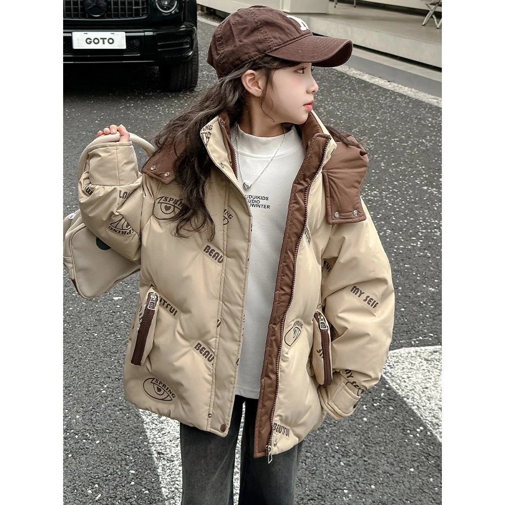 G.DUCK小黄鸭女童羽绒服2025新款洋气韩版冬季儿童加厚冬装外套女