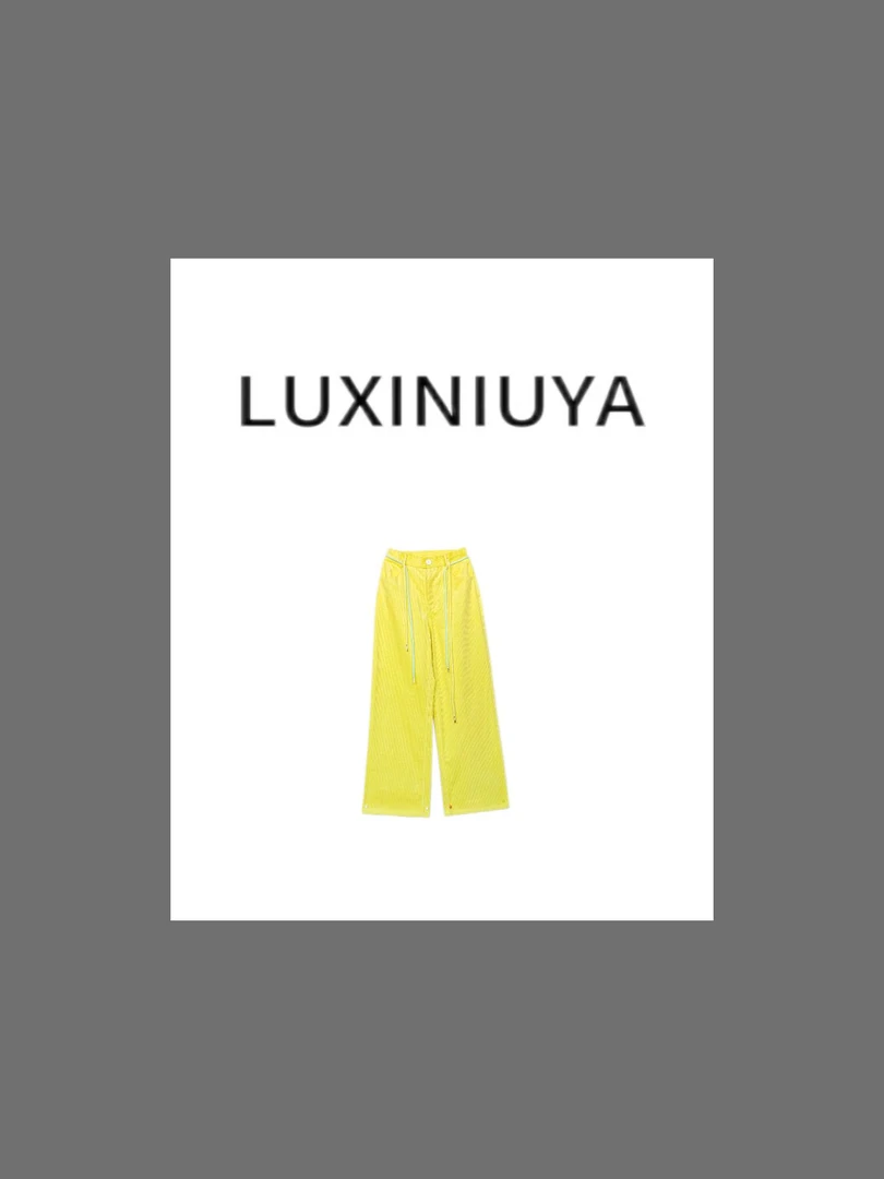 【LUXINIUYA】版型王者 2025新款显瘦灯芯绒设计彩色抽绳裤#CX2641