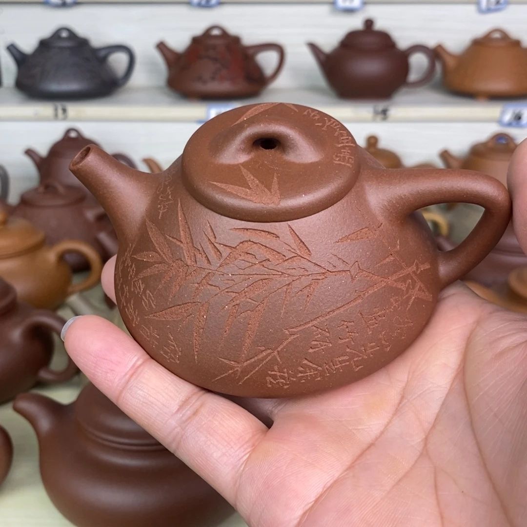 茶壶紫砂子冶石瓢原矿深井紫泥150cc左右0添加