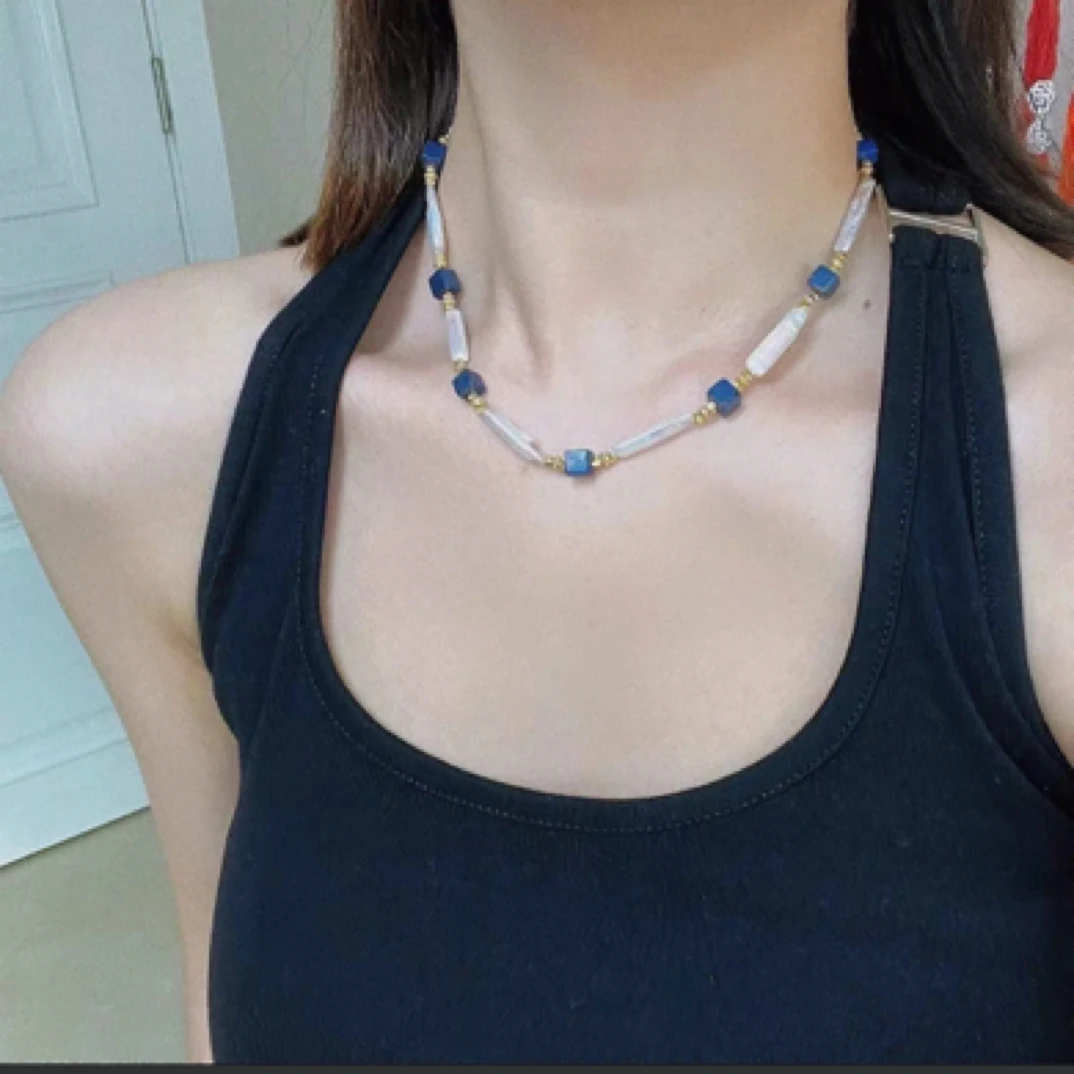 铜合金项链 牙签巴洛克精致百搭气质美观项链饰品锁骨链颈链ins