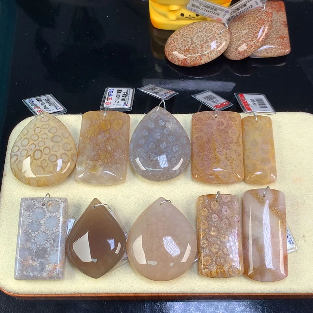 【闪购商品】颈饰未镶嵌硅化珊瑚（珊瑚玉）上新50一个吊坠（17号）