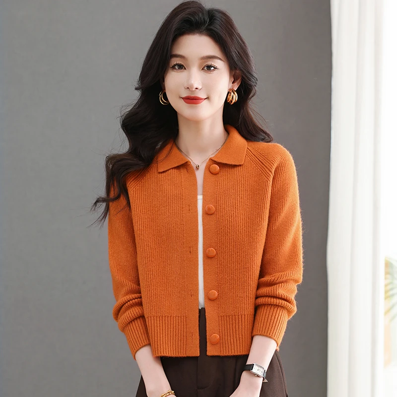 2025年时尚洋气秋季女士新款开衫长袖宽松百搭显瘦高档百搭毛衣
