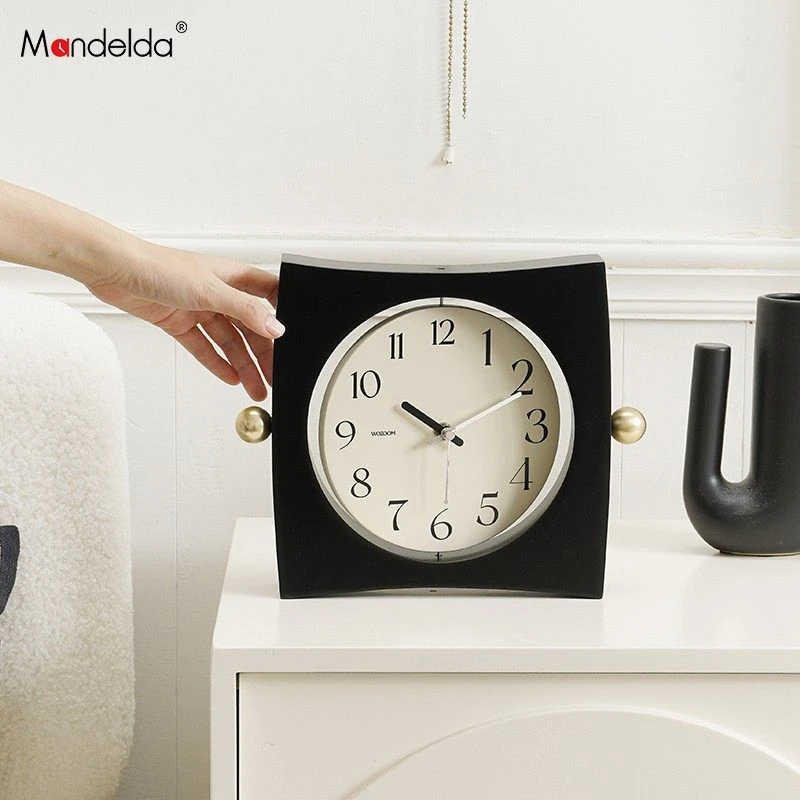 Mandelda中古风风摆放式桌面摆件客厅玄关座钟装饰品电视柜台钟