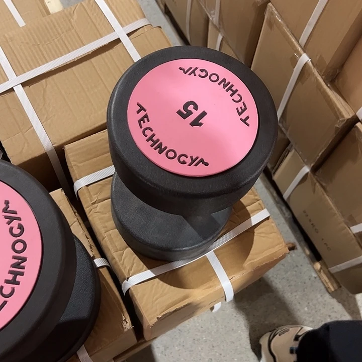 全新纯钢泰诺哑铃15公斤一对粉色