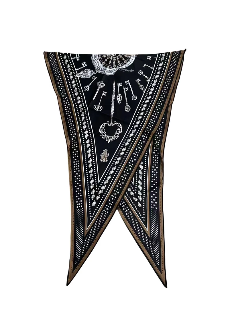 围巾；25-001黑钥匙菱形巾