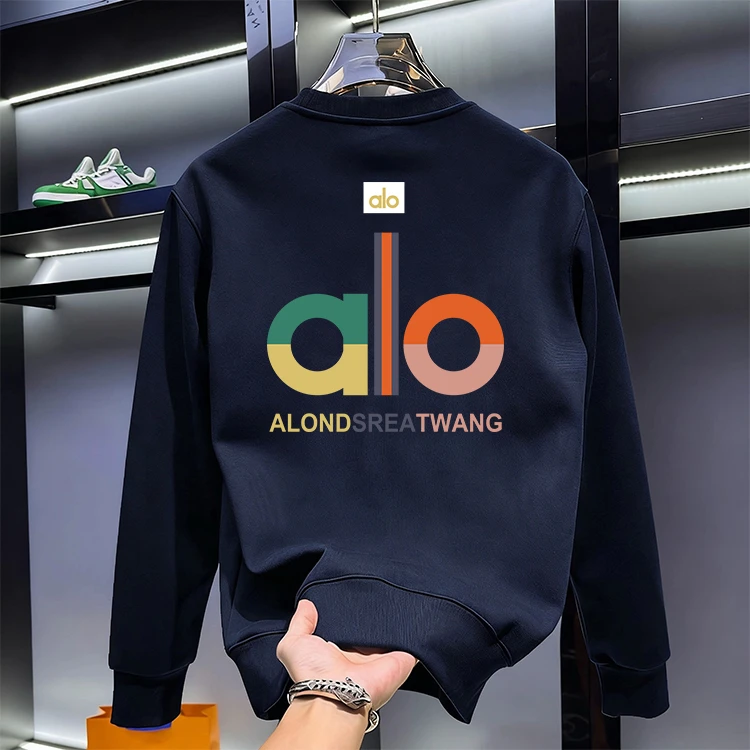 2025新款秋冬潮牌爆款圆领卫衣男款时尚百搭轻奢男士加绒保暖上衣