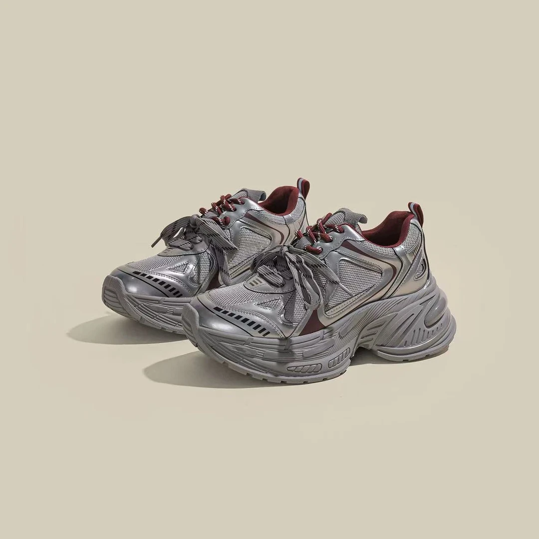 C5187   安哥拉红  夏季时尚圆头系带休闲运动鞋女士老爹鞋