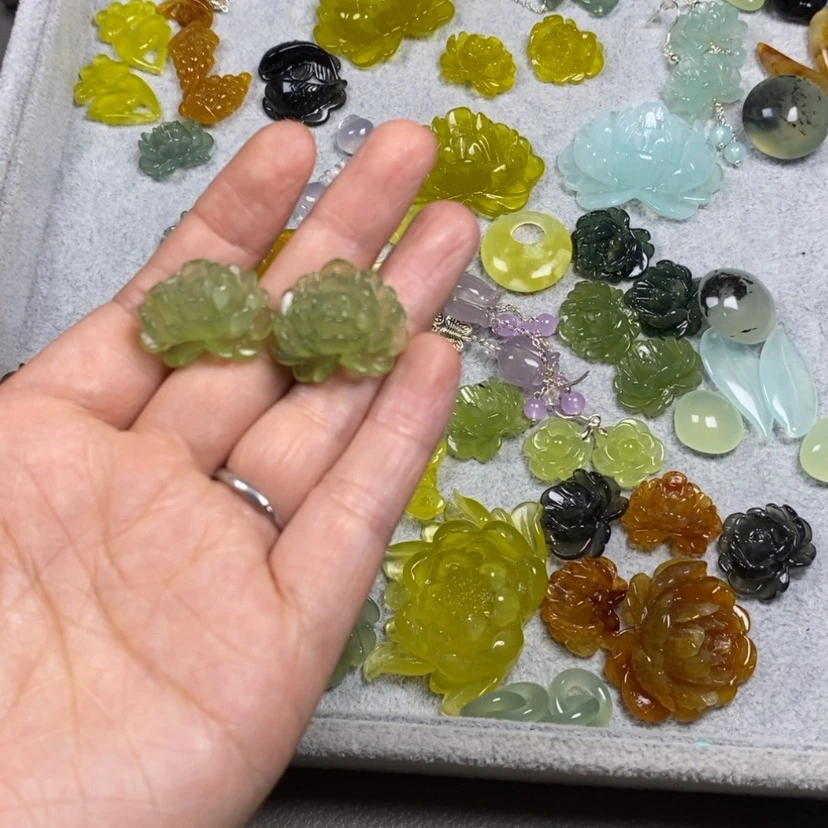 【闪购商品】蛇纹石玉未镶嵌挂件耳饰耳环项链