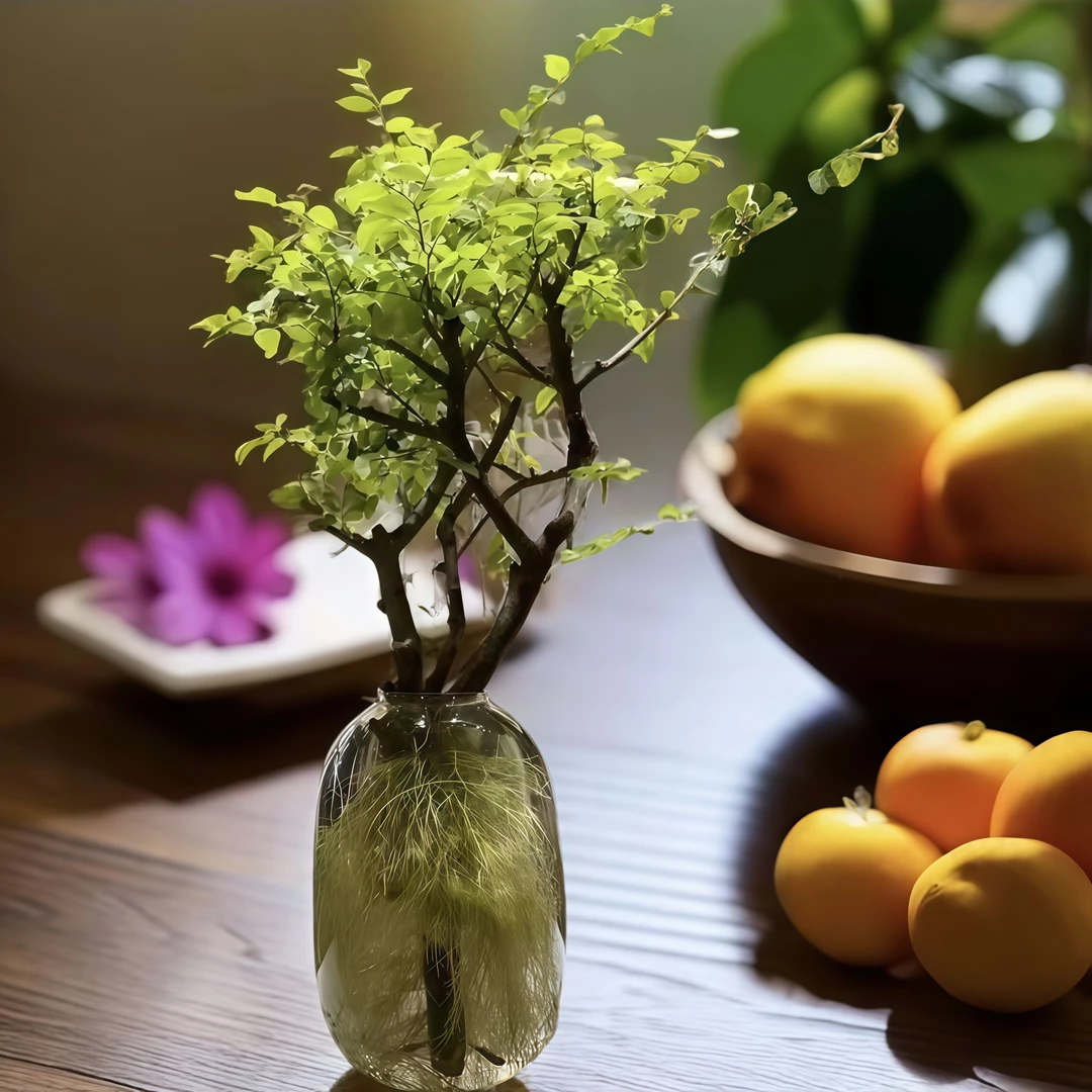 一物一拍水培小叶女贞鲜切枝室内易活绿植可装饰茶台桌面