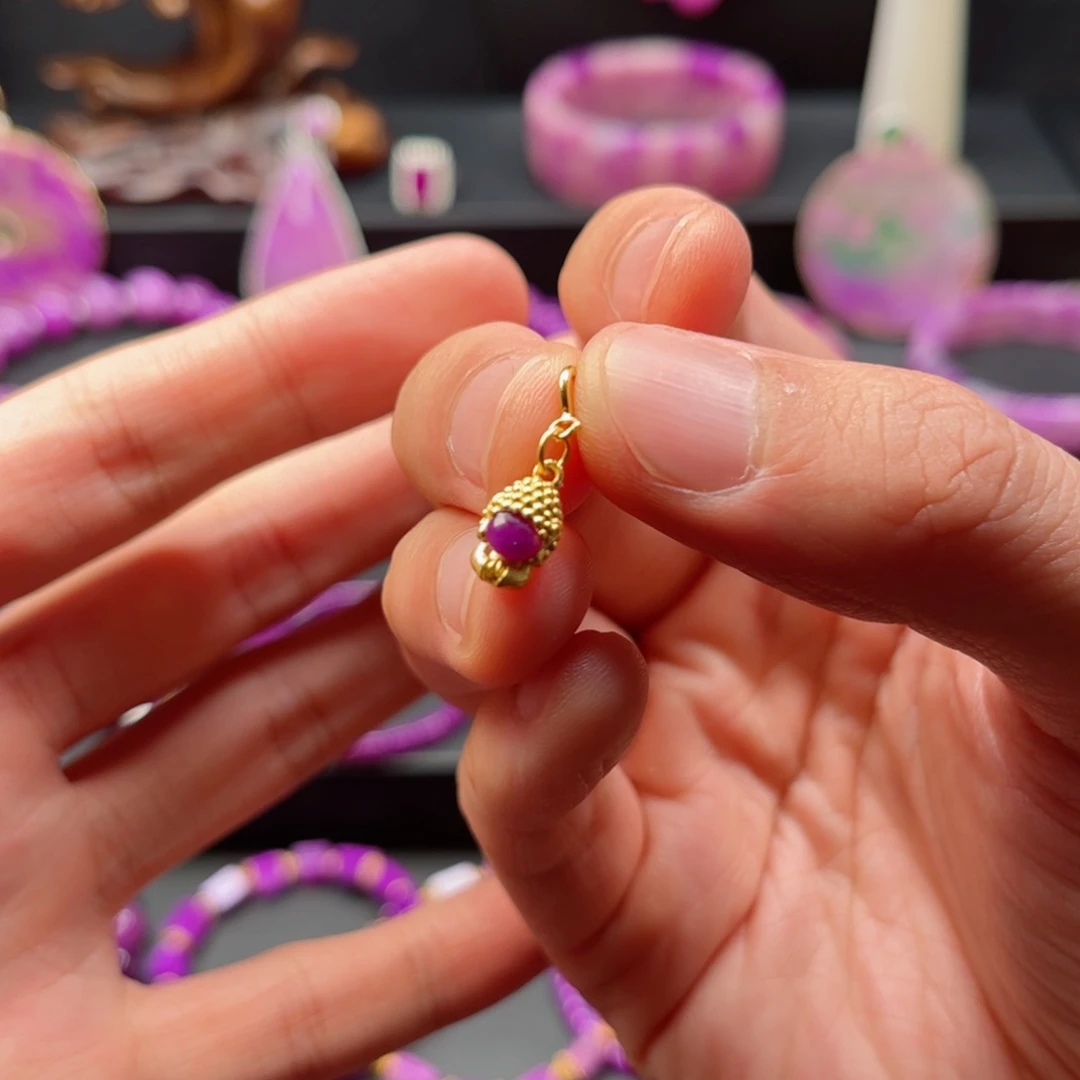 银S925镀金镶嵌苏纪石（舒俱来）滴流