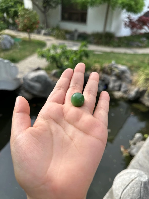 和田玉俄七阳绿卡14单珠