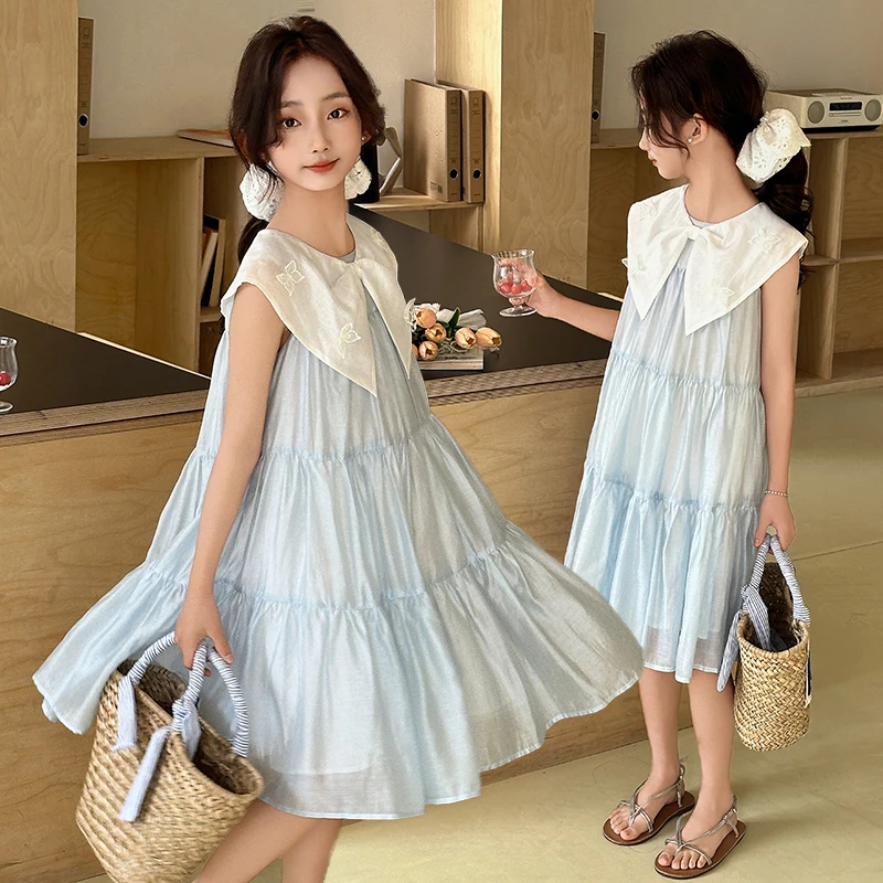 女童裙子高级感夏装2025新款女大童绝美连衣裙夏季儿童漂亮公主裙