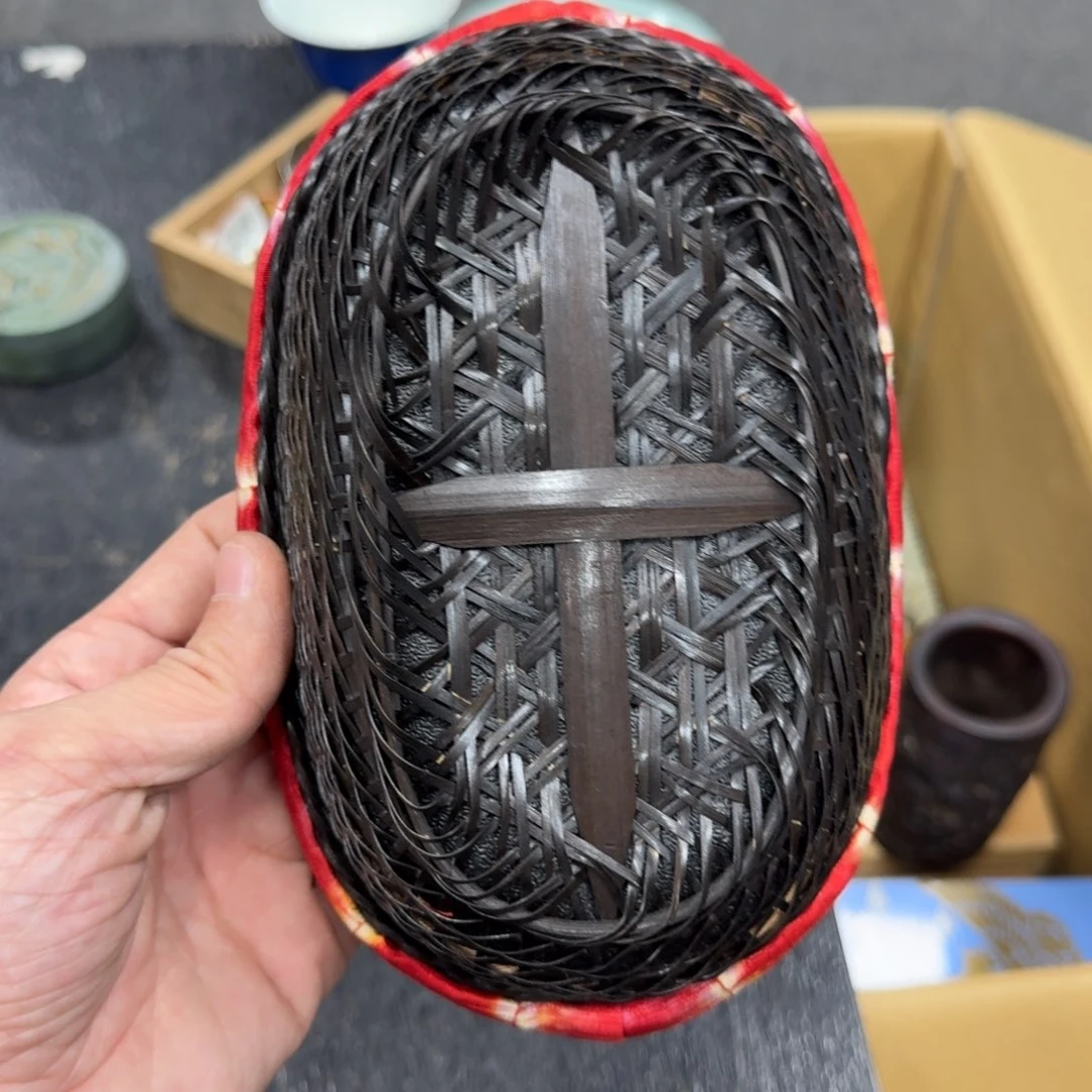 竹编日本中古工艺品摆件