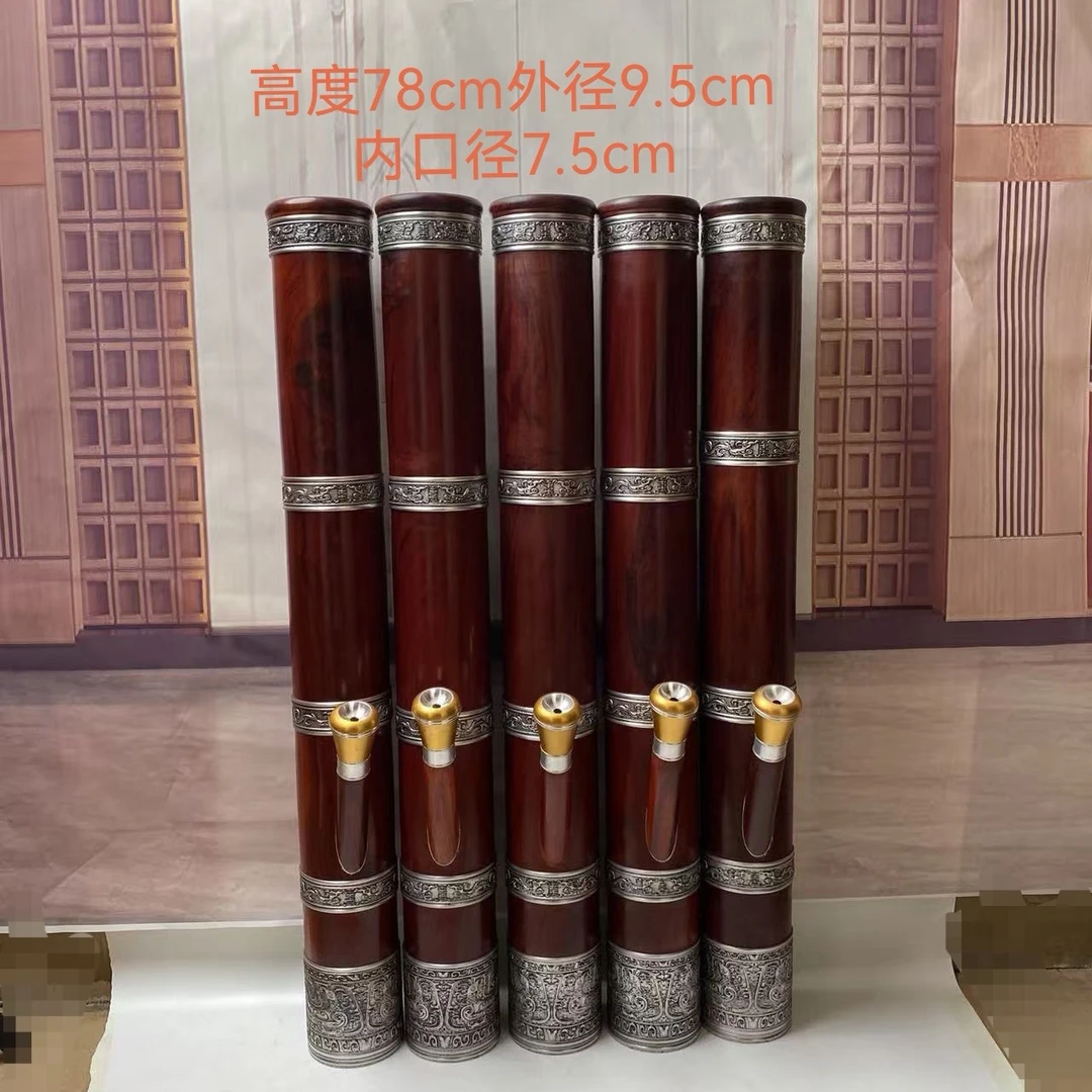 缅甸红木大号精品木制品工艺高度78厘米外直径9.5厘米内口径7.5cm