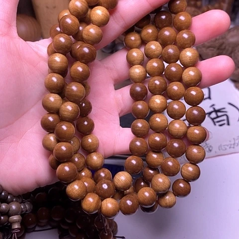檀香木手串/手链檀香玉化老料黑肉1.0/108横纹虎皮沉