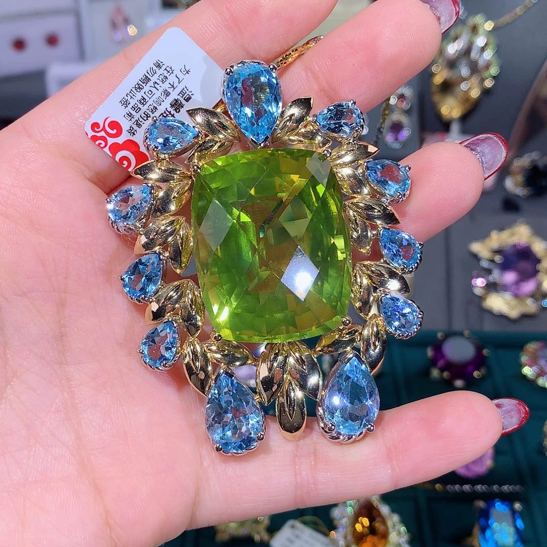 水晶颈饰银S925镶嵌吊坠