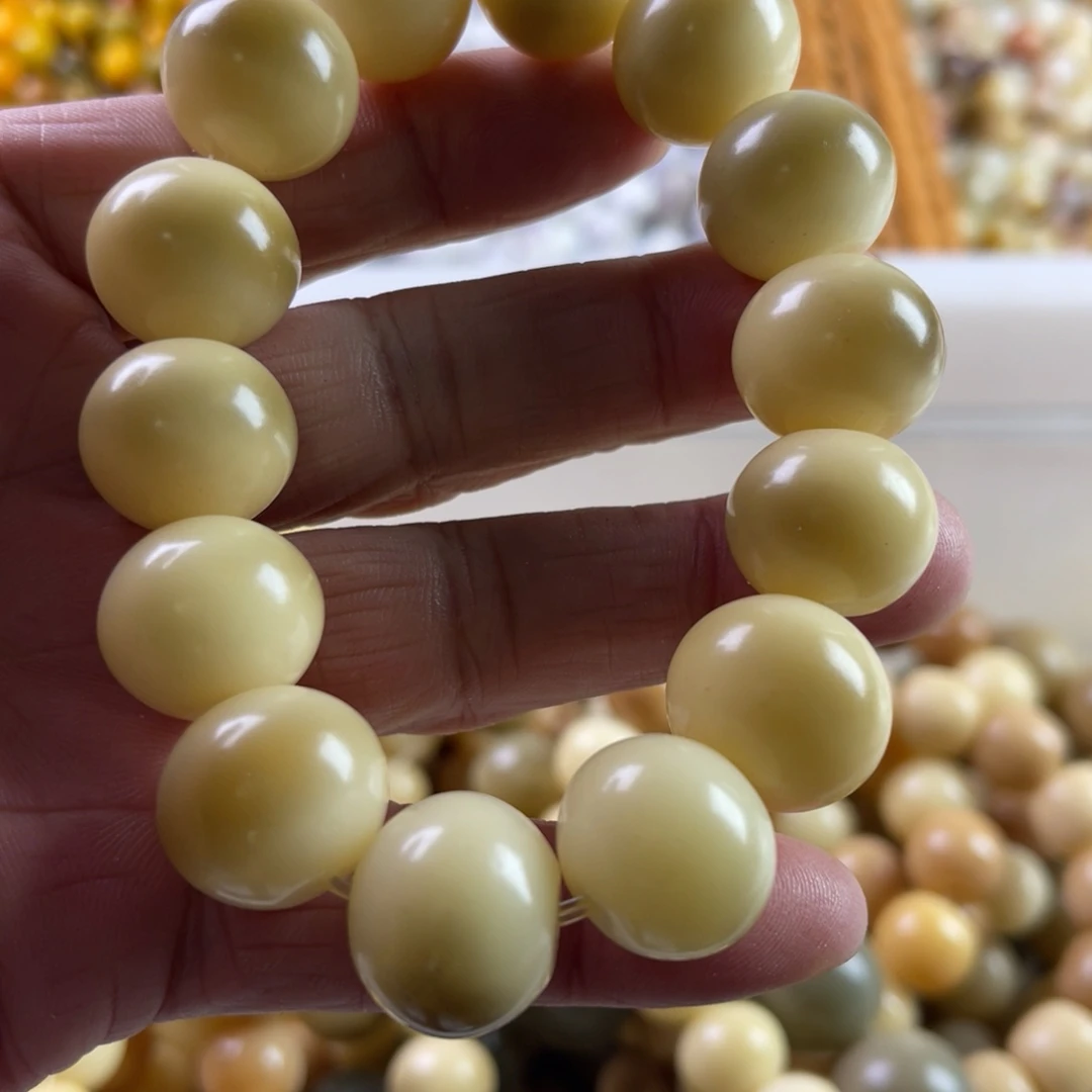 吊坠白玉菩提17奶白苹果手串