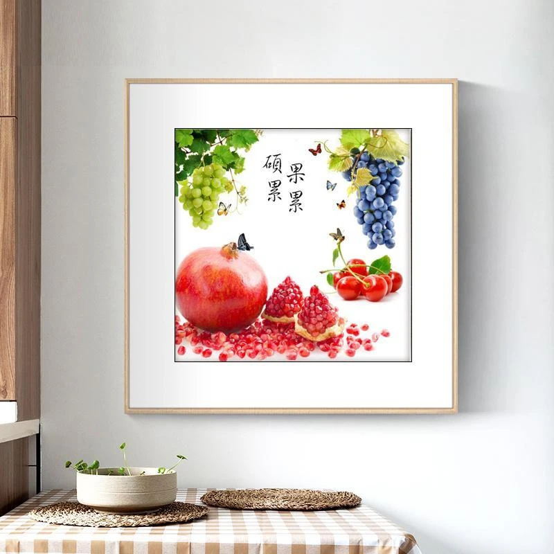 纯手工绣好十字绣成品90091大格硕果累累客厅挂画
