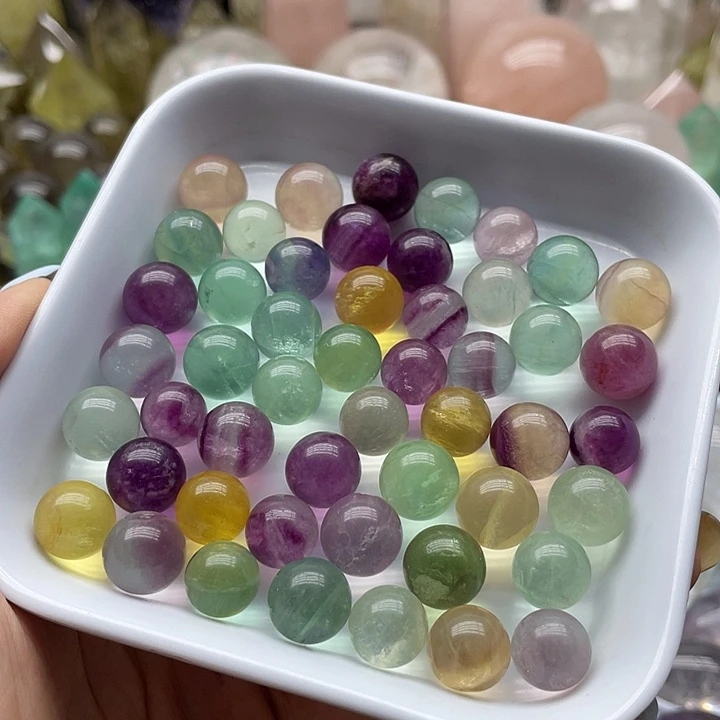 水晶珠宝半成品未镶嵌38彩莹石球