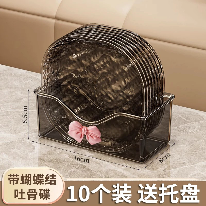 加大耐摔吐骨碟家用水果盘餐桌垃圾吐骨头盘碟食品级门店点心碟子