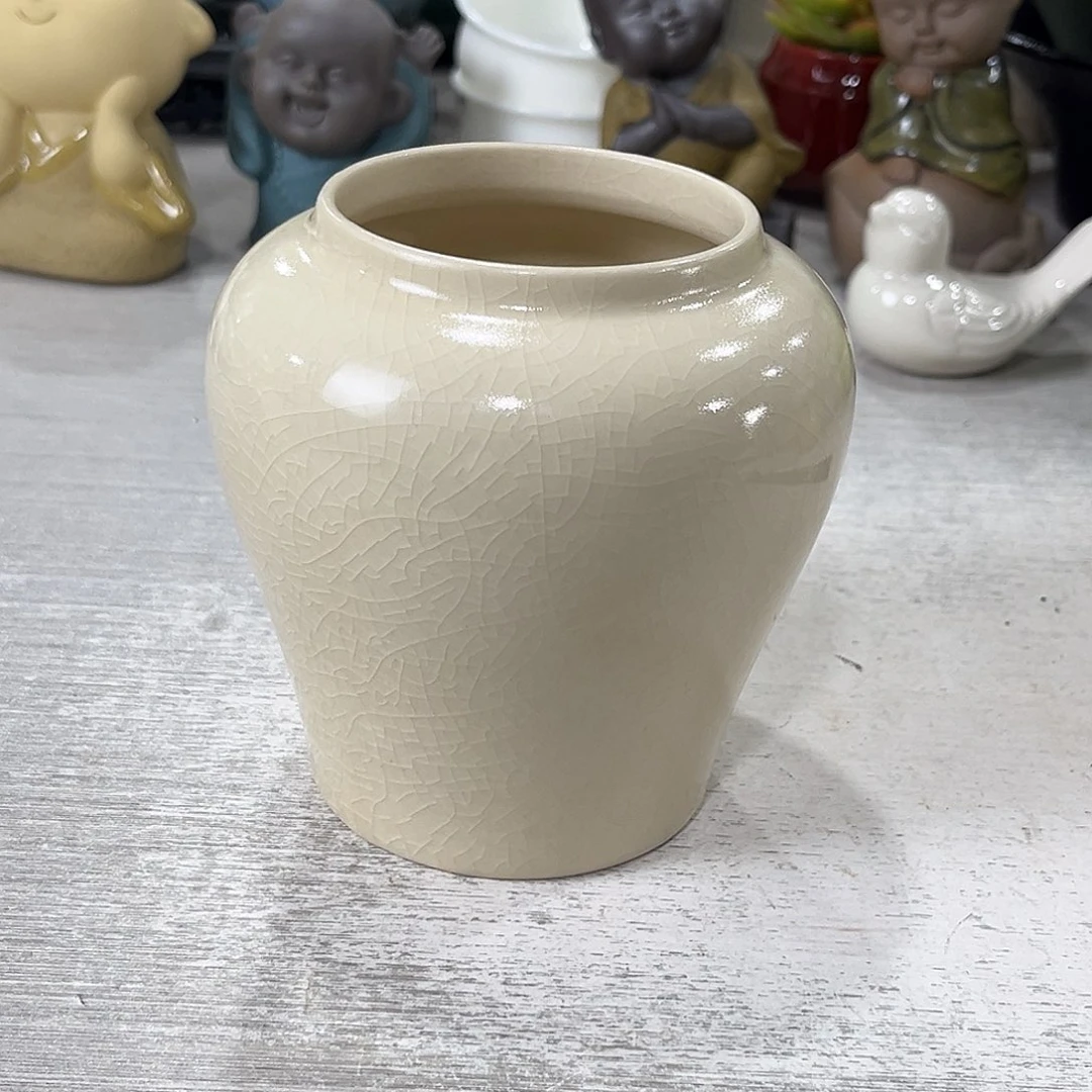 陶瓷绿植多肉微瑕花盆口径6.5*11无孔