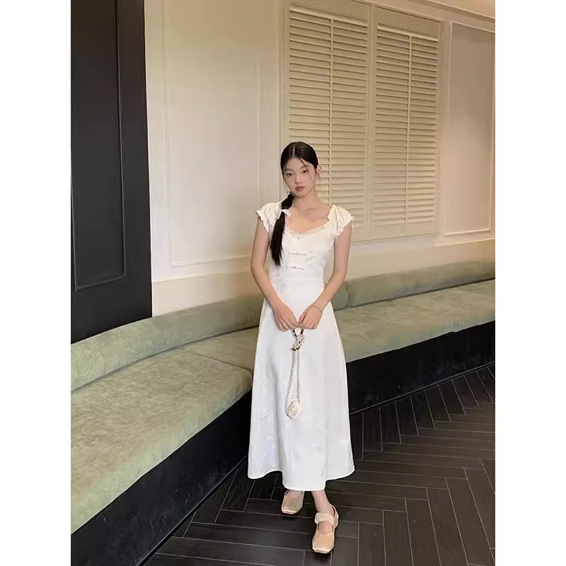 【秋秋清仓】夏季法式小众时尚气质显瘦设计感连衣裙242A1264#