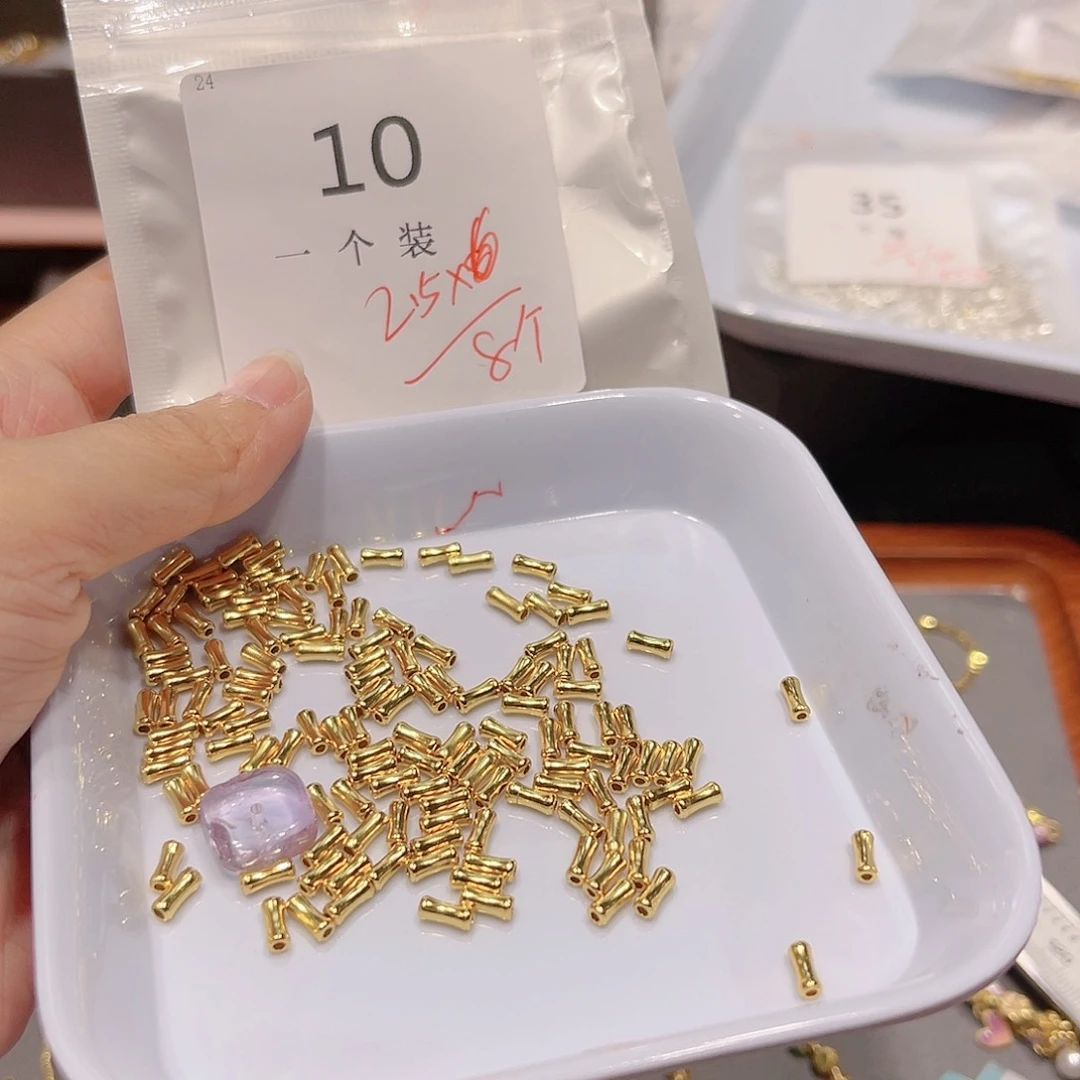 水晶珠宝半成品银S925镀金镶嵌10