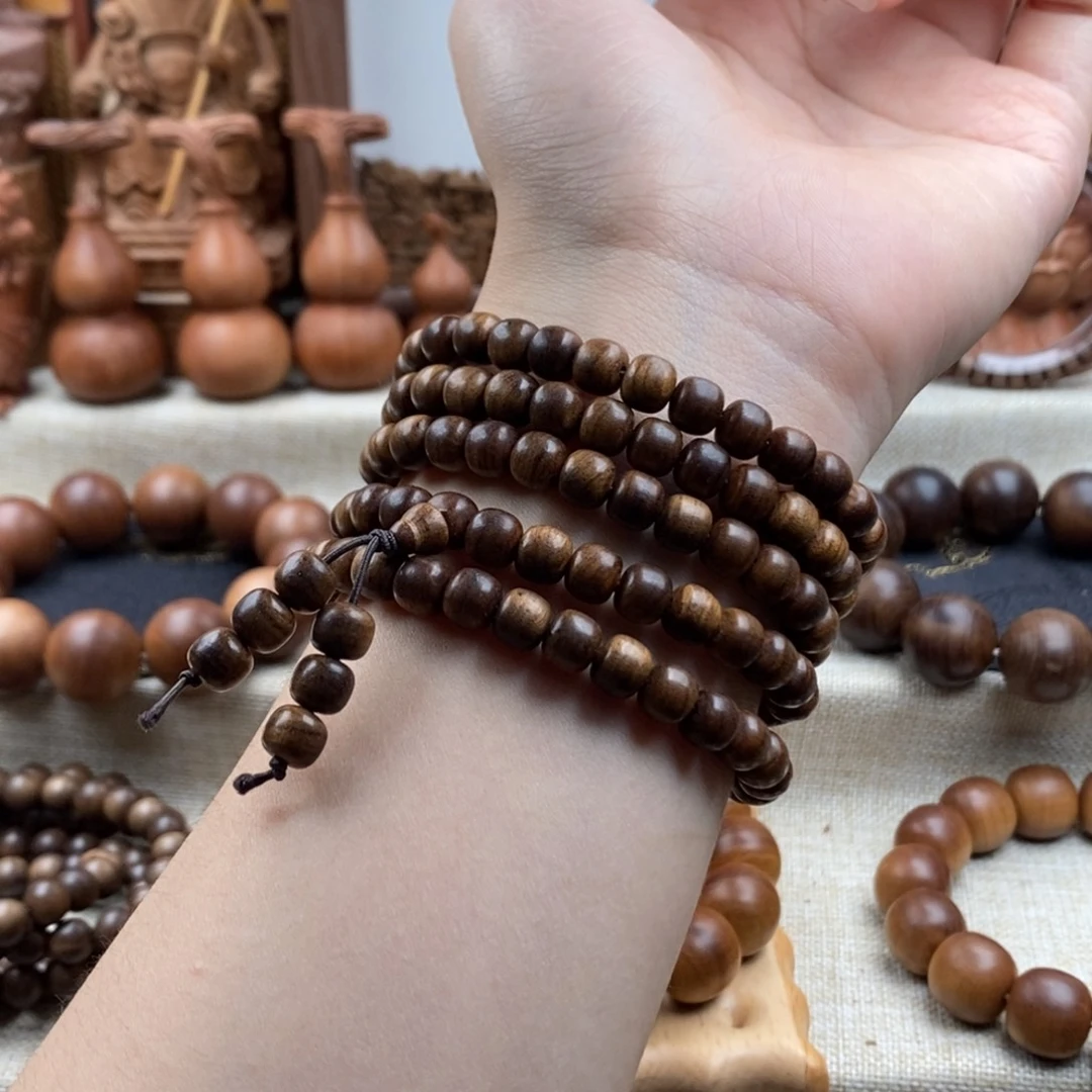 檀香木手串/手链迈索尔，老山檀香，奶香0607虎皮沉水