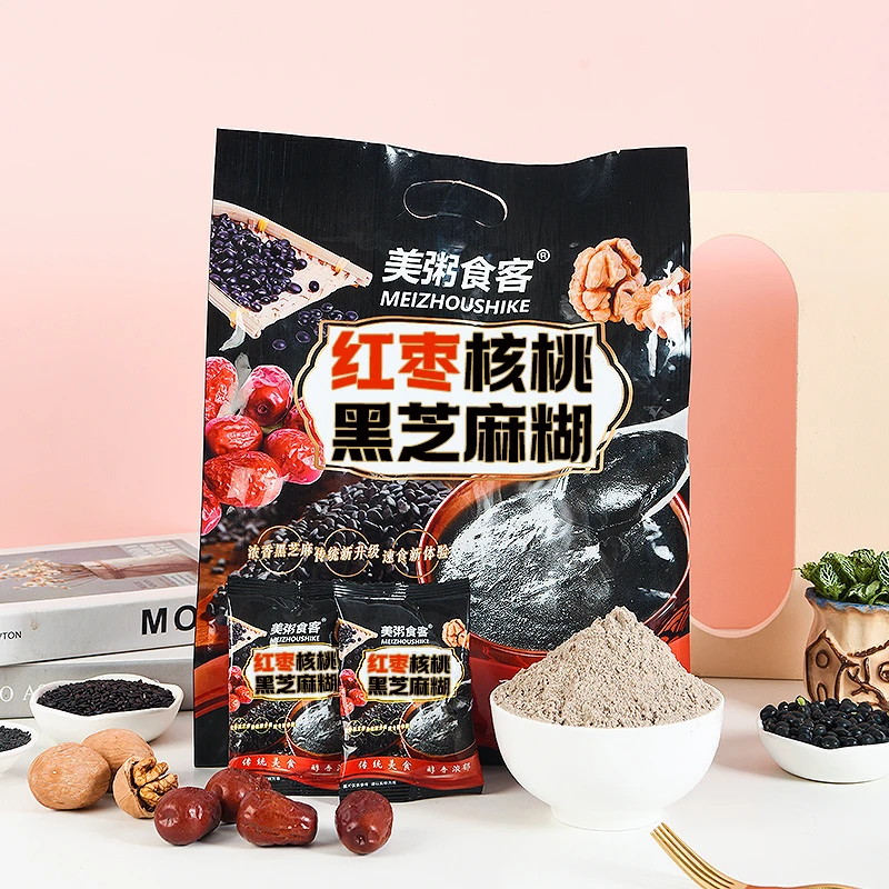 美粥食客黑芝麻糊红枣核桃纯手工手提大袋独立包装营养浓香冲泡