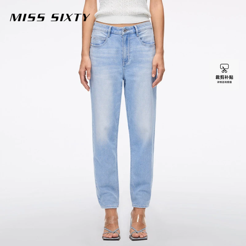 【天丝】Miss Sixty2025牛仔裤女含天丝中腰萝卜裤休闲百搭九分裤