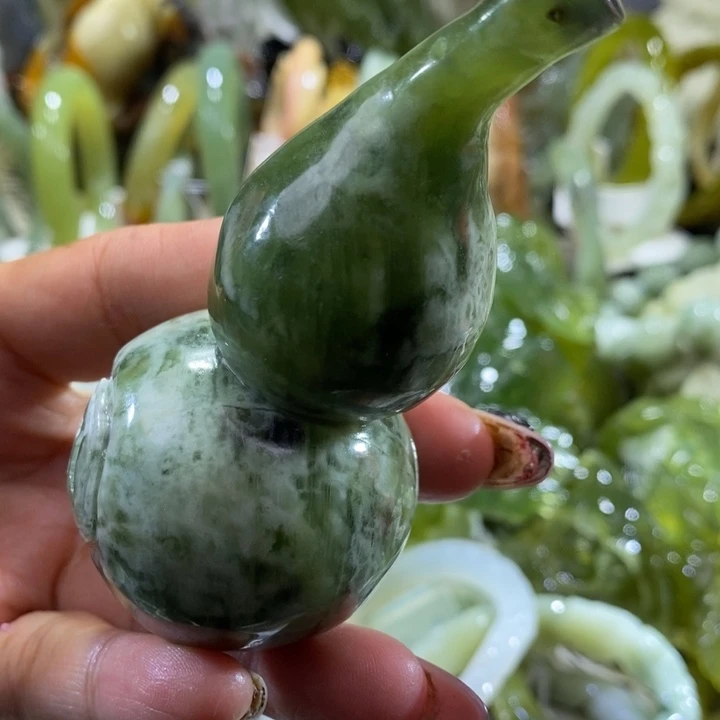 岫玉未镶嵌岫玉手把