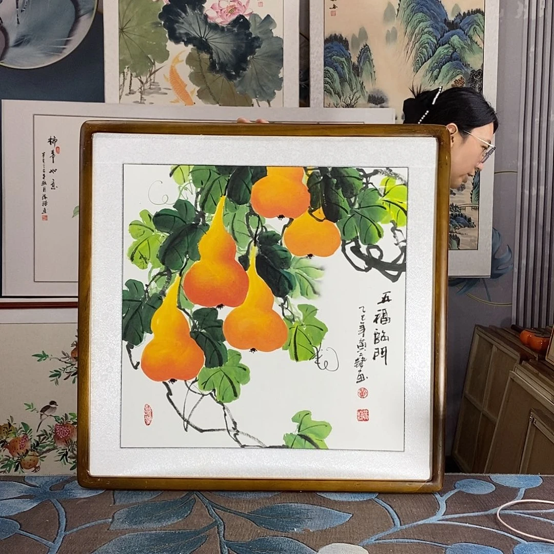 国画62✖️62厘米国画作品带框包邮