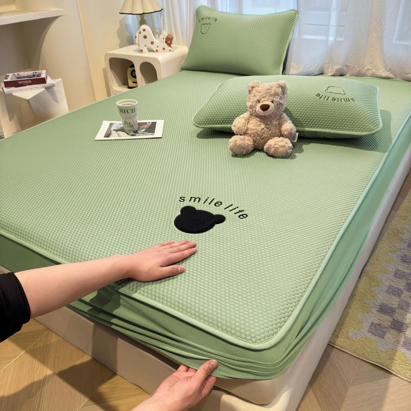 夏季凉感冰豆豆席冰丝凉席可机洗床笠款空调软席子夏天防滑凉感席