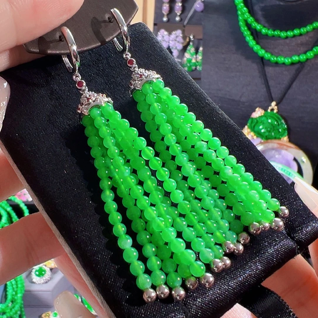 翡翠耳饰18K金镶嵌签收后24小时鉴赏期