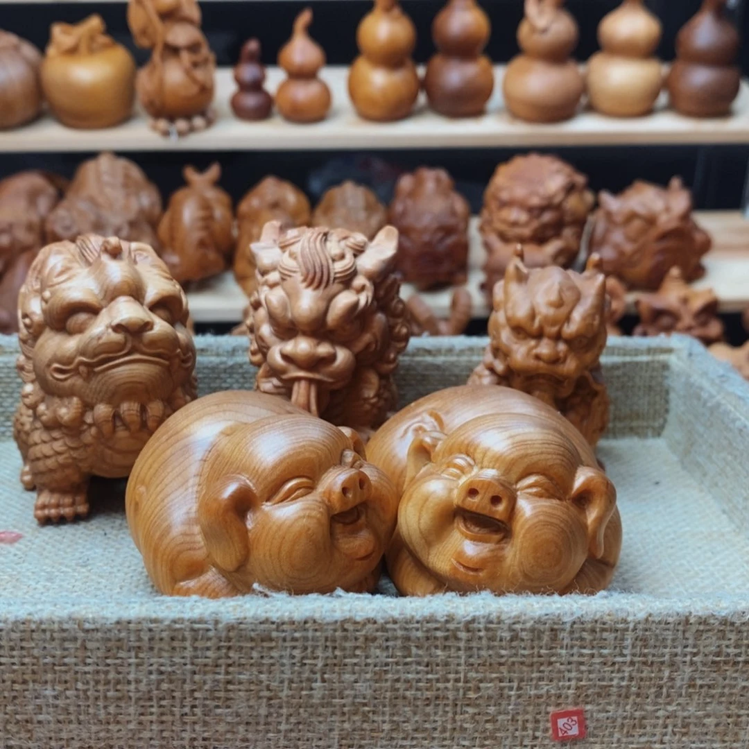 木质戒***白崖柏木雕。