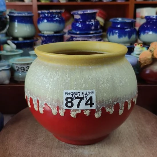 景德镇手工高温陶瓷：福袋内口16.5高19