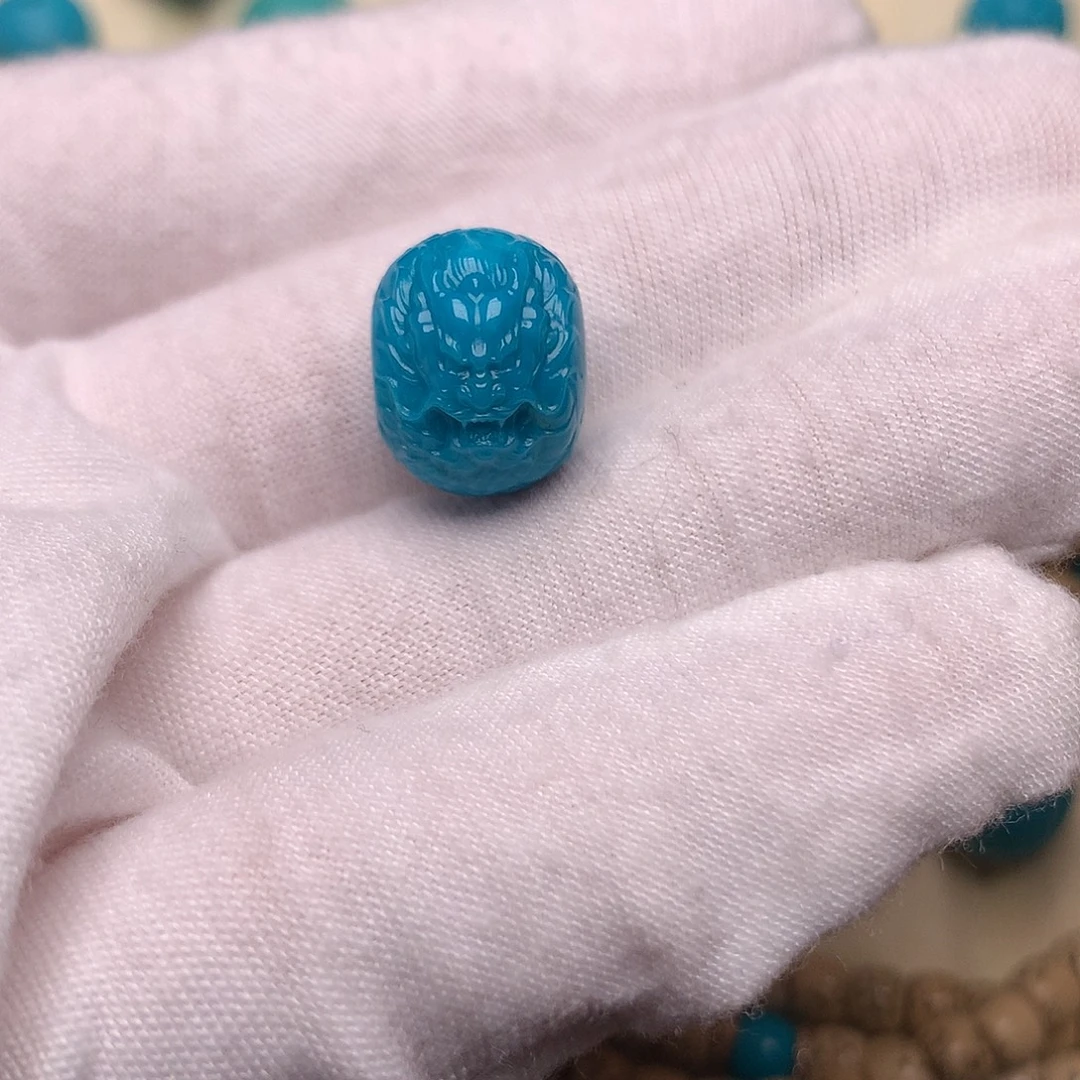 绿松石未镶嵌绿松石龙鼓珠14.5