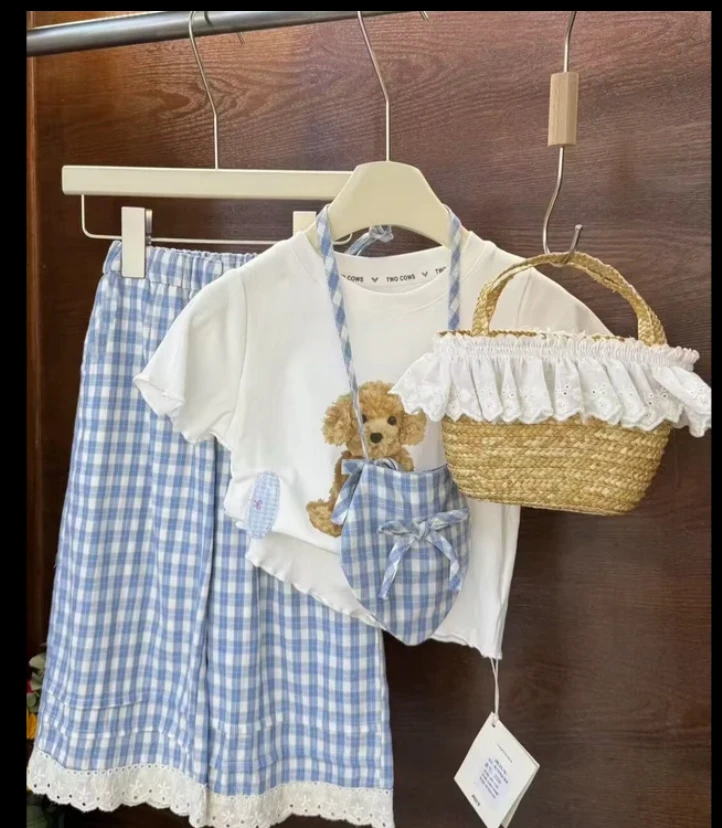 韩版女格子休闲秋季卡通动漫套装卡通风常规春夏季