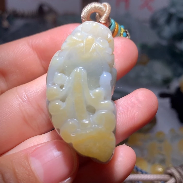 翡翠颈饰未镶嵌保真天然A货翡翠