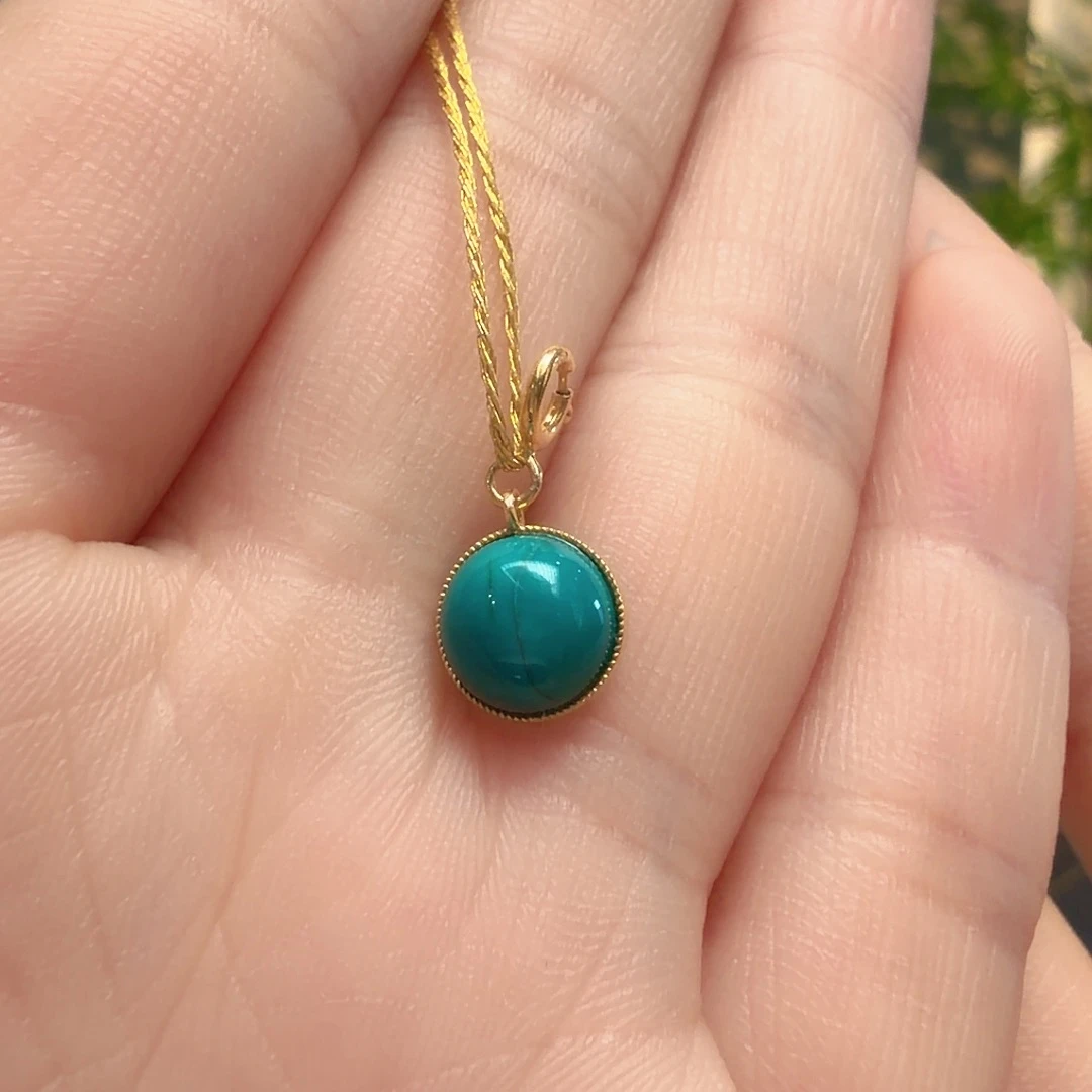 绿松石18K金镶嵌颈饰