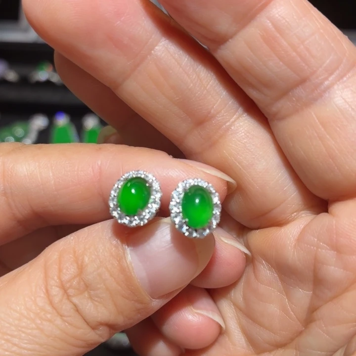 翡翠18K金镶嵌吊坠(不含链)翡翠