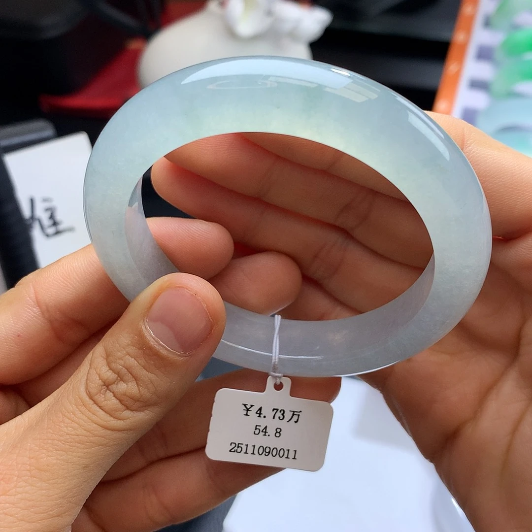 未镶嵌手镯翡翠55冰晴水正圈