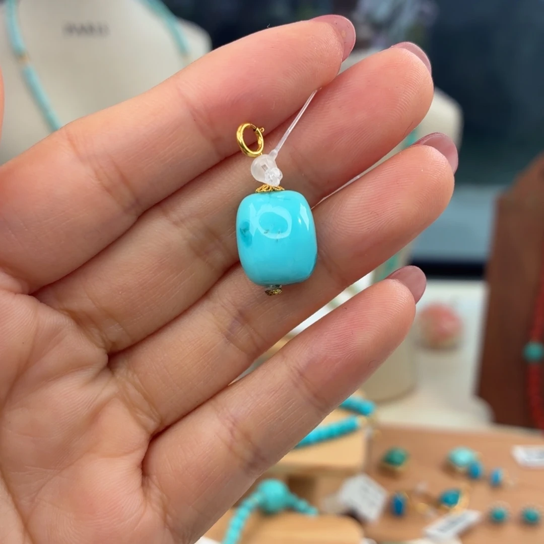 绿松石18K金镶嵌颈饰