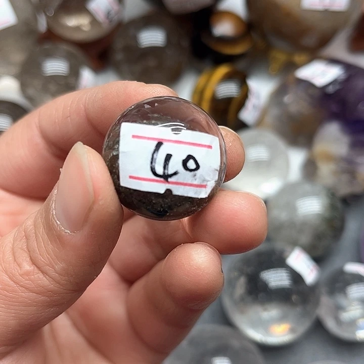 水晶22克幽灵白水晶球未镶嵌