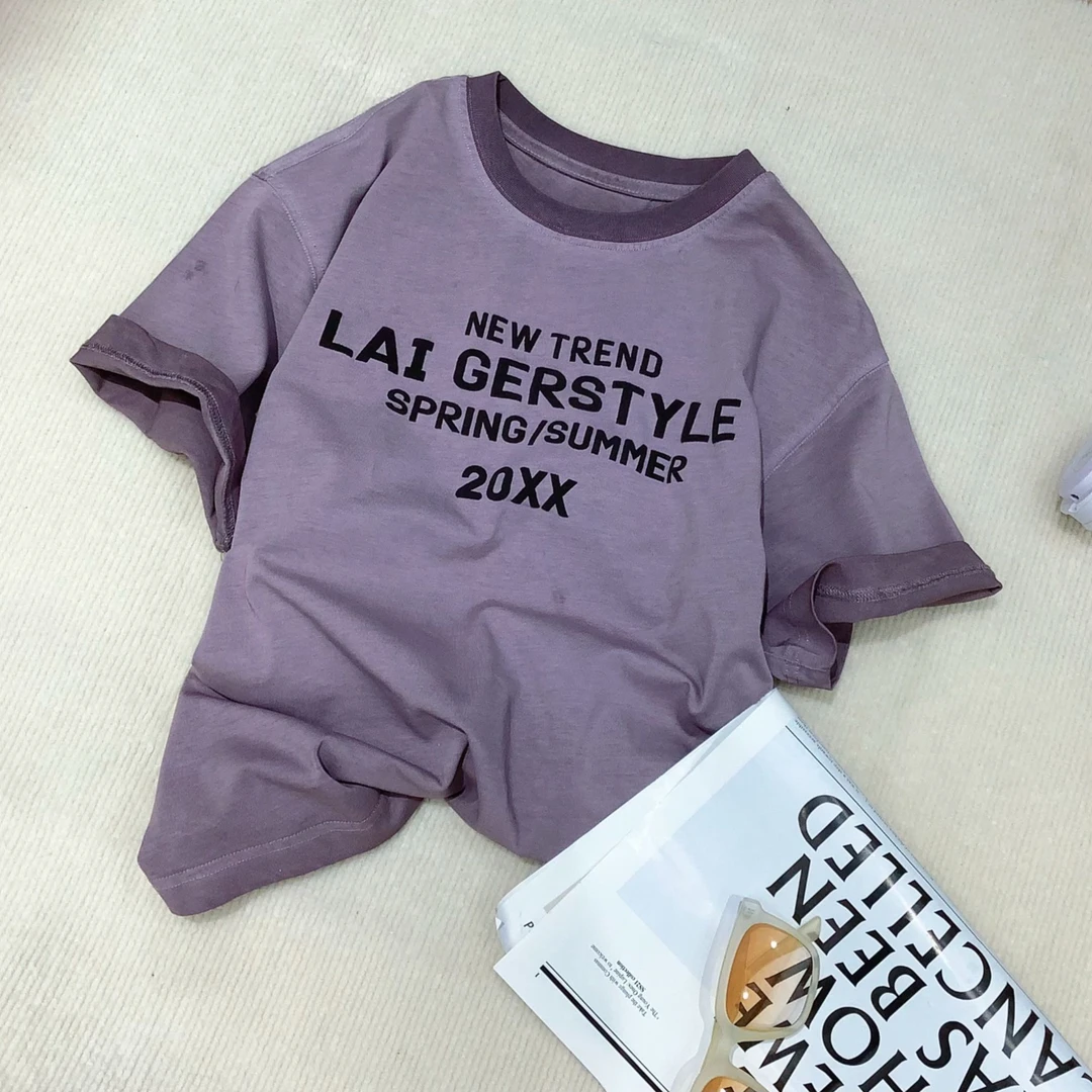 韩 2025【Y】5月14日 儿童男童女童时尚紫色短袖T恤8088-