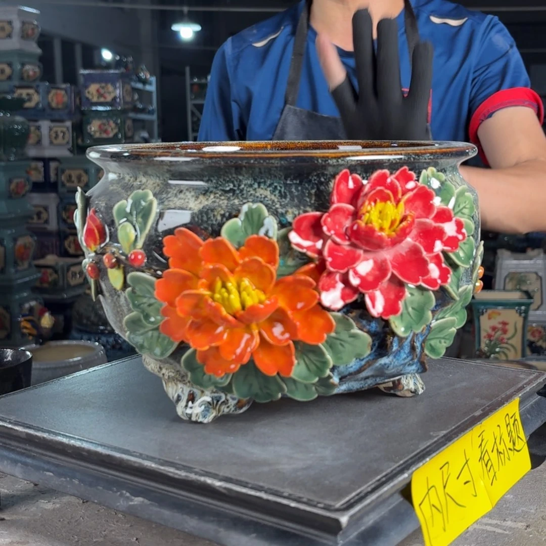 一风堂石湾花盆 内21*13手工痕迹