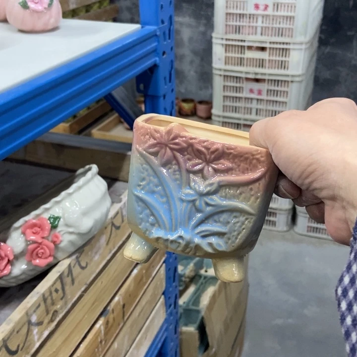 陶瓷花盆单场满9.9发9.5*9