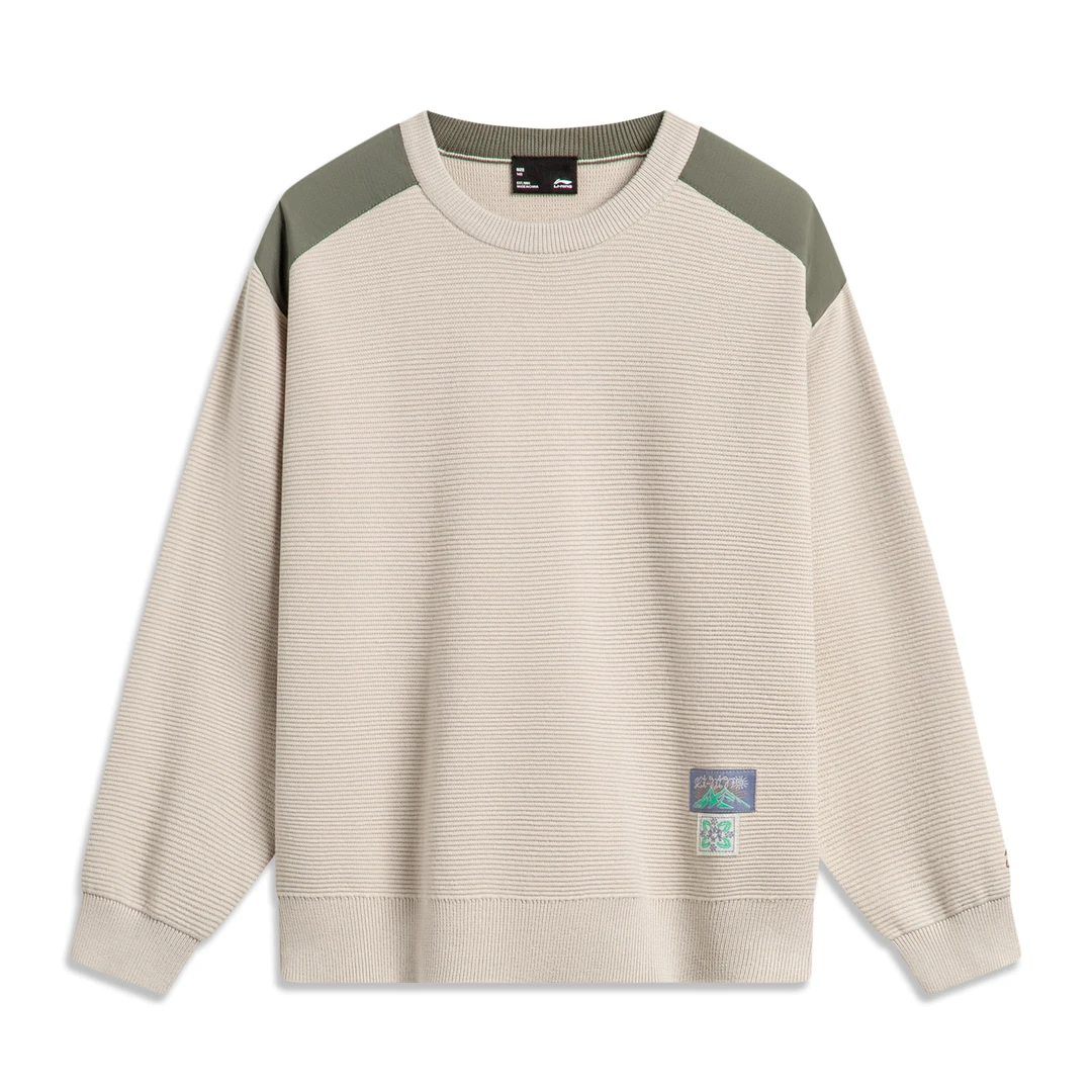 《直播》Lining/李宁冬季男童运动百搭拼接圆领长袖卫衣YMBT029