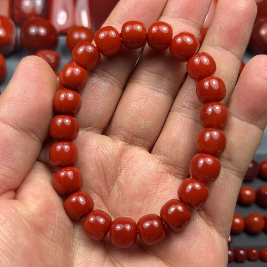 南红玛瑙未镶嵌珠宝奇石尺寸10/9正锦红