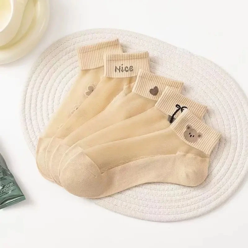 短袜女爆款夏季新品网红玻璃丝薄款短袜透明水晶丝袜子ins吸汗